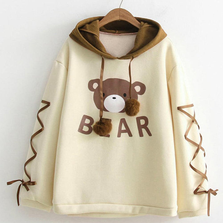 Kawaii A Bear Cap Hoodies Sweatshirt - Super Amazing Store