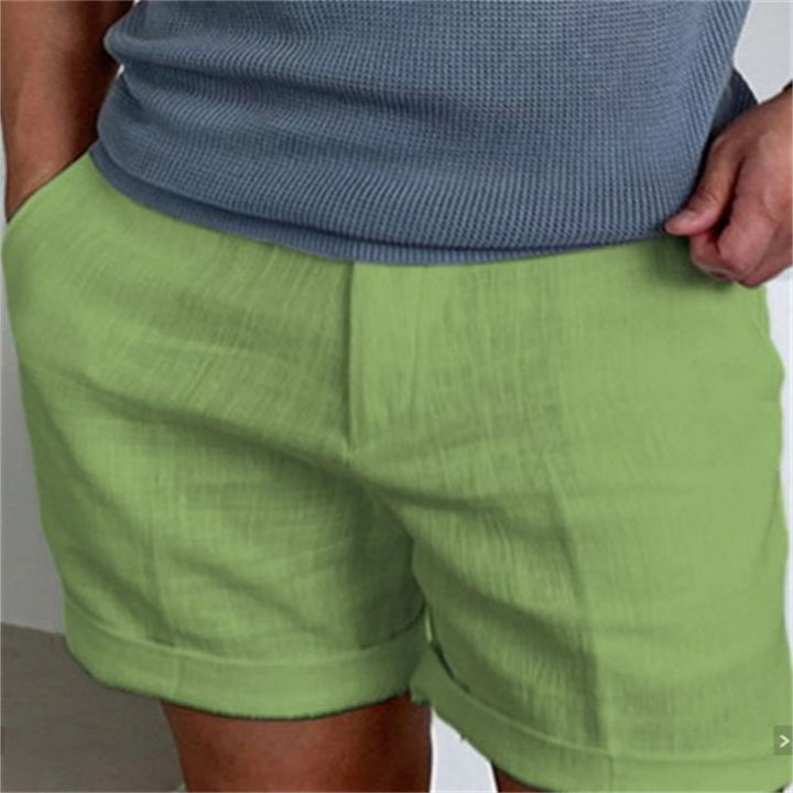 Men's Slant Pockets Pure Color Comfort Breathable Workout Shorts Q2