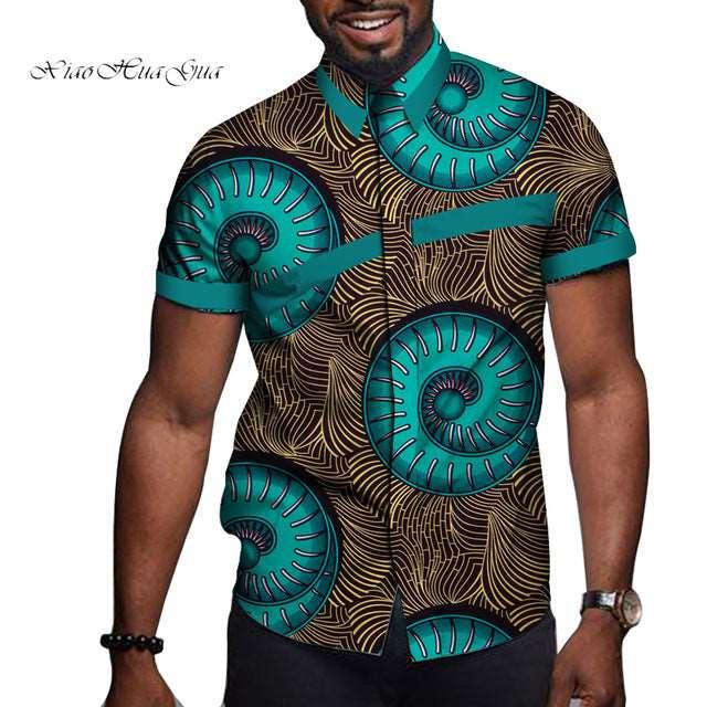 African Men Clothing Printed Short Sleeve Top T Shirt - Super Amazing Store