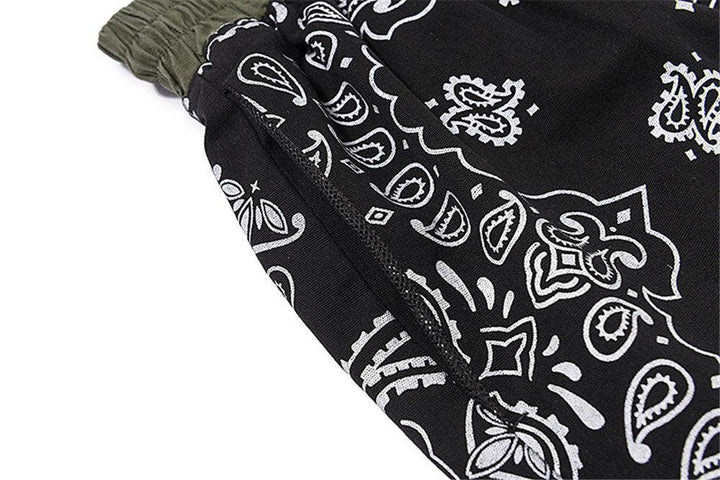 Cashew Flower Patchwork Casual Shorts For Men - Super Amazing Store