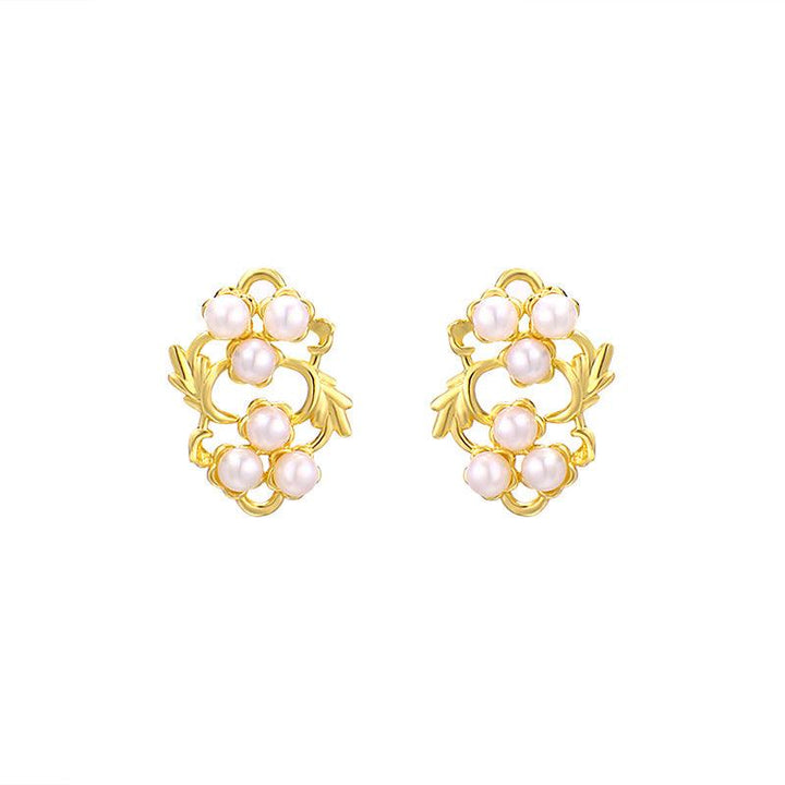 Women's Leaf Flower Pearl Earrings - Super Amazing Store