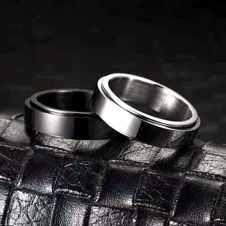 Titanium Steel Glossy Rotatable Lettering Ring - Super Amazing Store