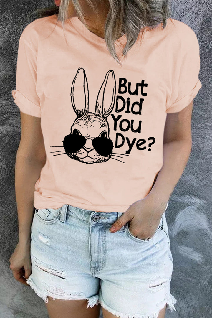 Rabbit Graphic Round Neck T-Shirt Trendsi