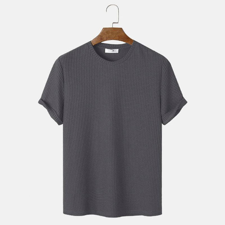 Men Summer Solid Color Round Neck Basic T-Shirts - Super Amazing Store