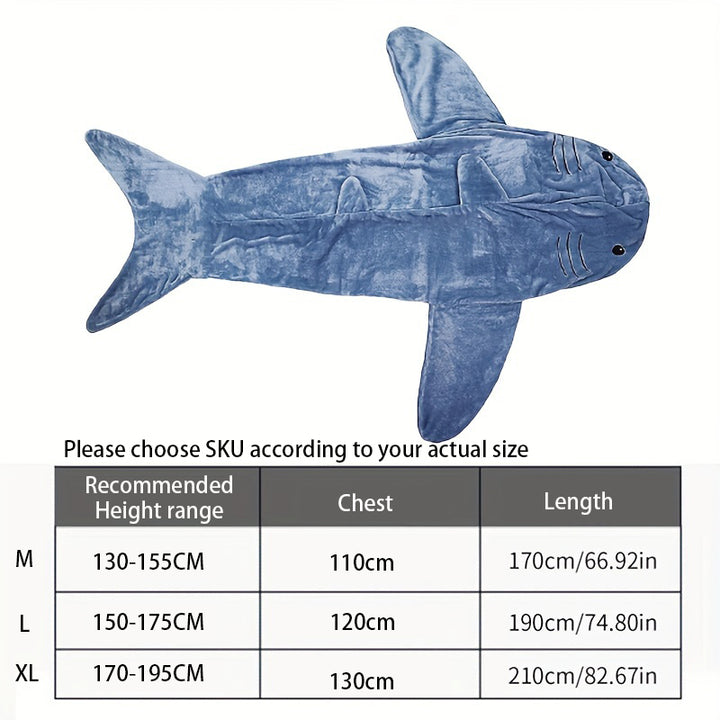 Shark Onesie Blanket For Adults, Shark Blanket Hoodie, Shark Blanket Super Soft Cozy Flannel, Boys Girls Cosplay Costume Sleeping Bag For Night - Super Amazing Store