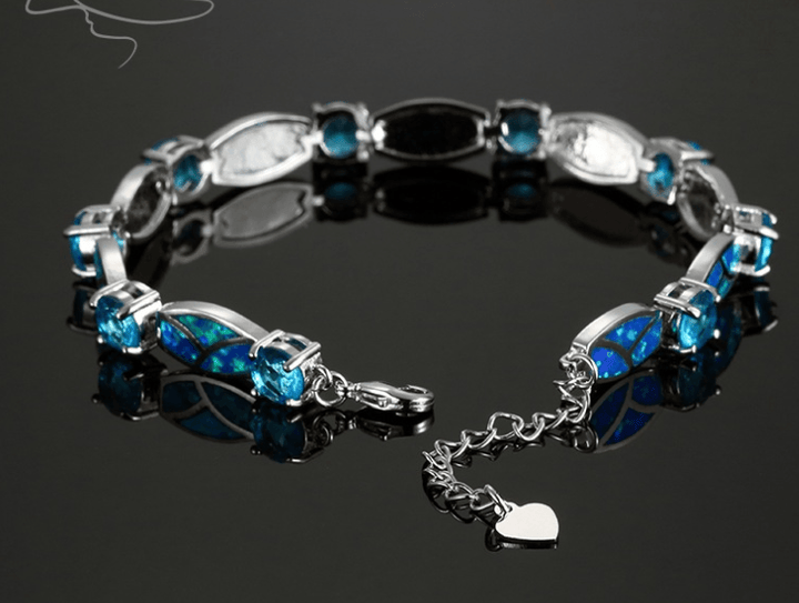 Copper Plated Silver Blue Opal Bracelet AliExpress Hot Blast Bracelet - Super Amazing Store