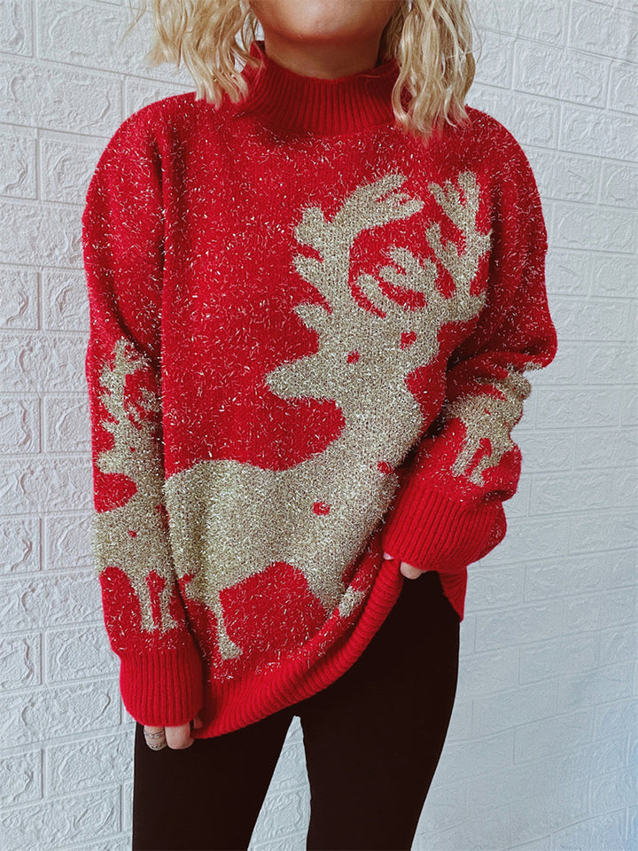 Christmas Element Round Neck Sweater Trendsi