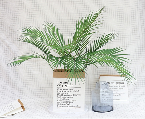 88 CM Green Artificial Palm Leaf Plastic Plants-Super Amazing Store