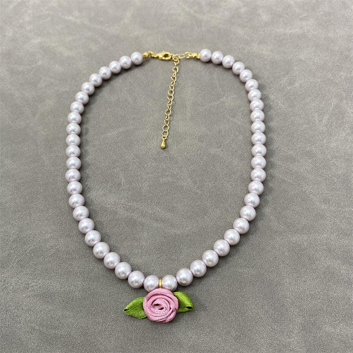 Fresh Flower Choker Pearl Necklace Graceful Mori Sweet Clavicle Chain Women - Super Amazing Store