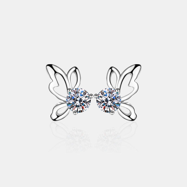 1 Carat Moissanite Butterfly Shape Earrings Trendsi