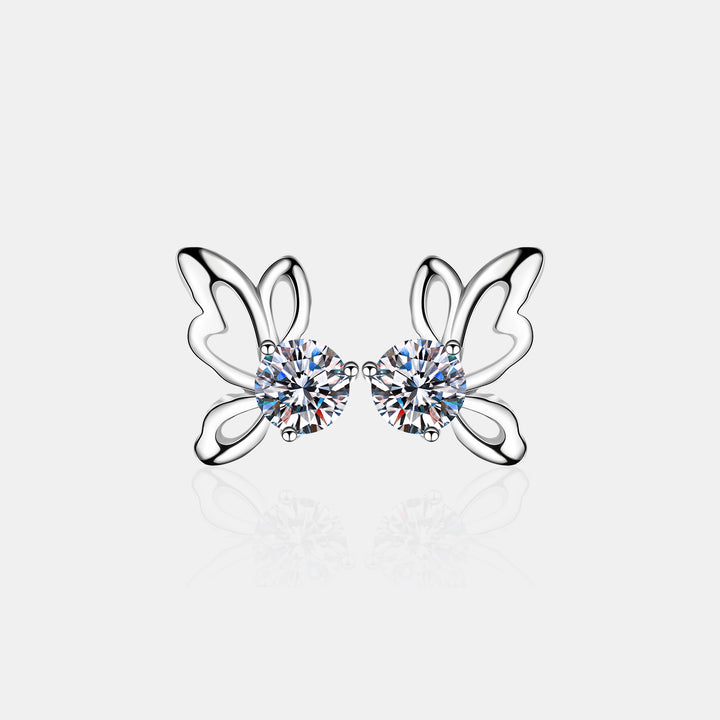 1 Carat Moissanite Butterfly Shape Earrings Trendsi