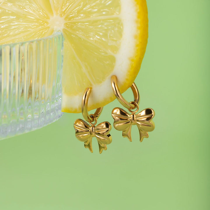 18K Gold-Plated Bow Earrings Trendsi