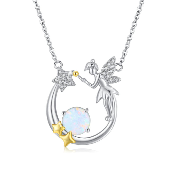 Fairy Necklace for Women 925 Sterling Silver Moon Star Necklace - Super Amazing Store