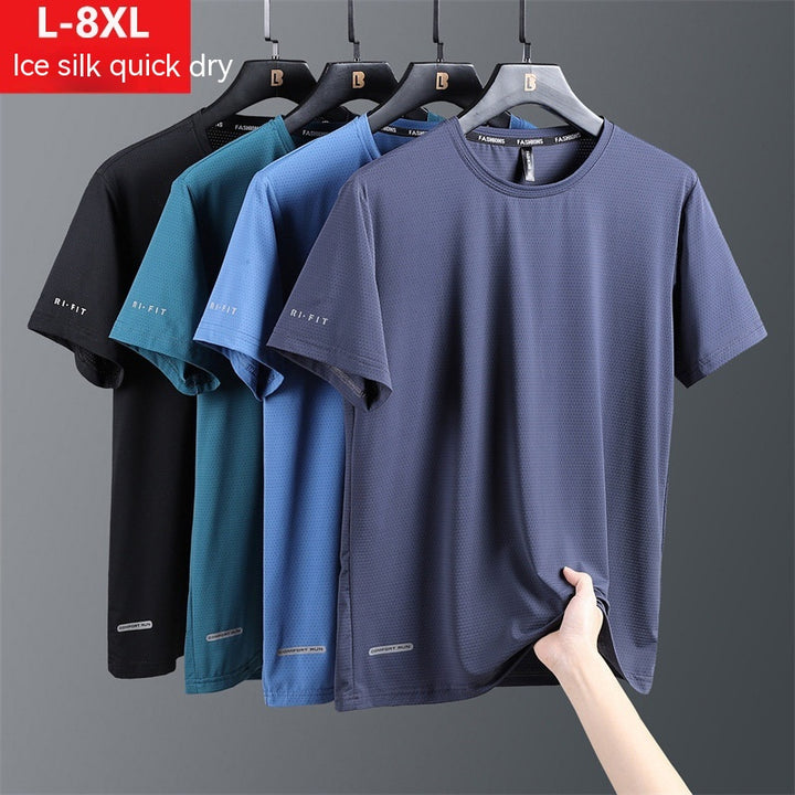 Summer Ice Silk Quick-drying Loose Breathable Short Sleeve Q2