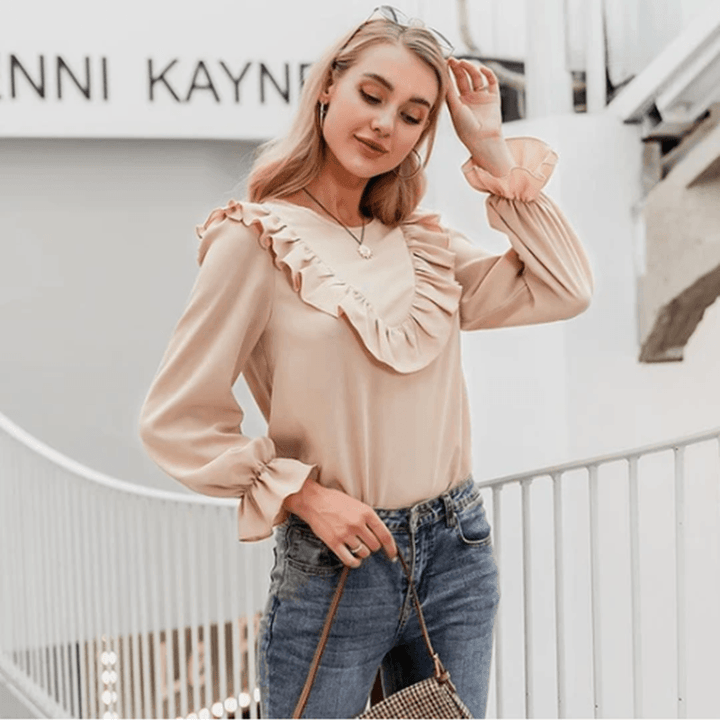 Blouse Tops women Long Sleeve Pink Shirts Ladies Shirt - Super Amazing Store