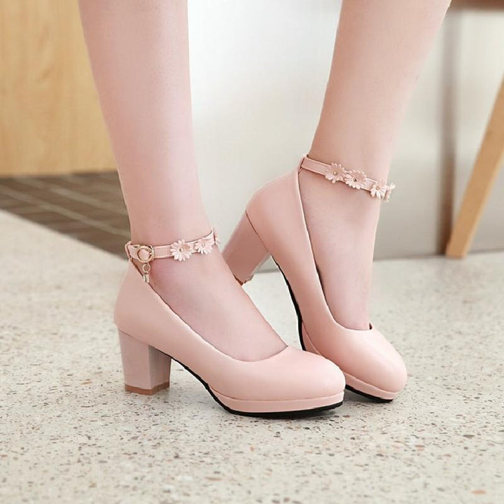 Pumps Style Flower Strap Heels - Super Amazing Store