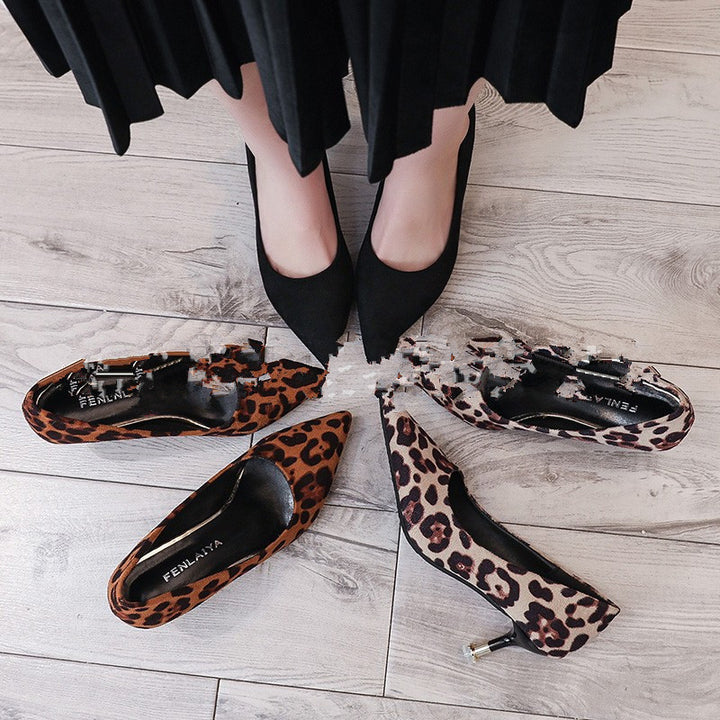 Pointed Leopard Heels - Super Amazing Store