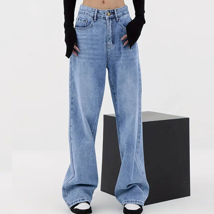 Women's Letter High Waist Straight Jeans - Super Amazing Store