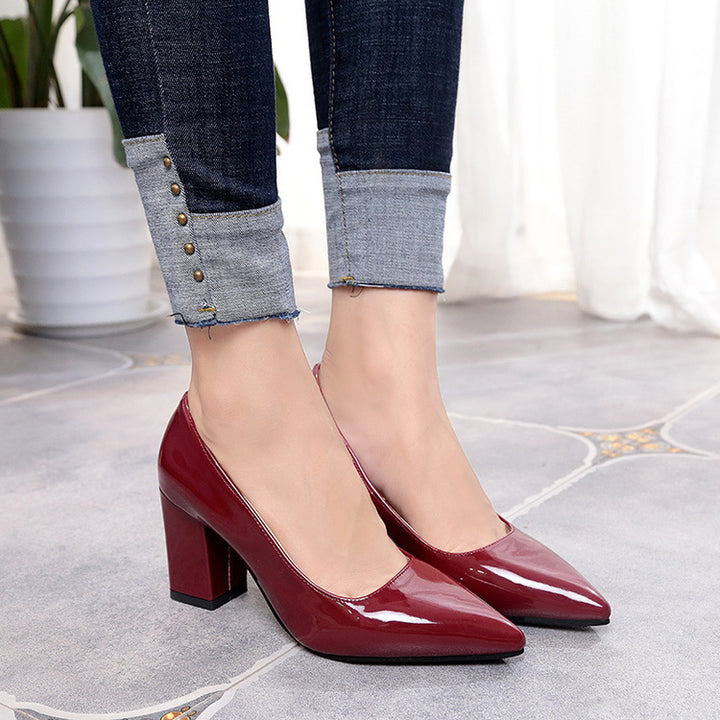 Pointed Toe Square Heel - Super Amazing Store