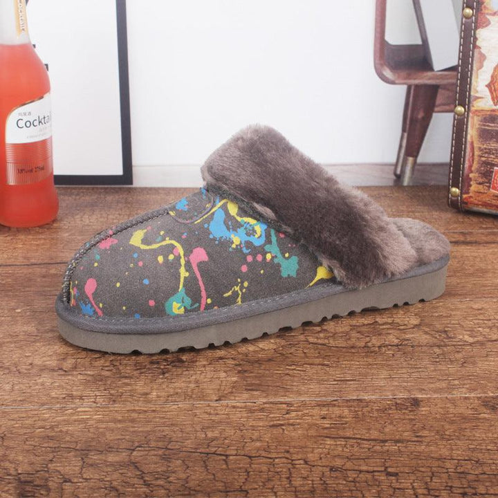 Men's And Women's Cowhide Toe Warm Slippers - Super Amazing Store