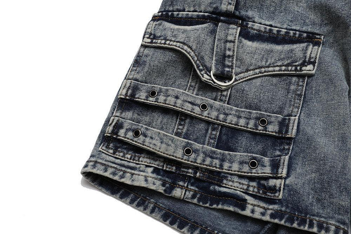 Heavy Duty Patchwork Denim Shorts For Men - Super Amazing Store