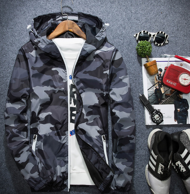 Camouflage Jackets Casual Mens Coat Men's Hooded Luminous Zipper Coats MWJ011-Super Amazing Store