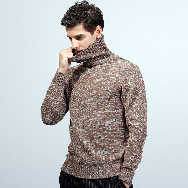 Autumn And Winter New Sweater Knit Sweater Men's Turtleneck Sweater Men - Super Amazing Store