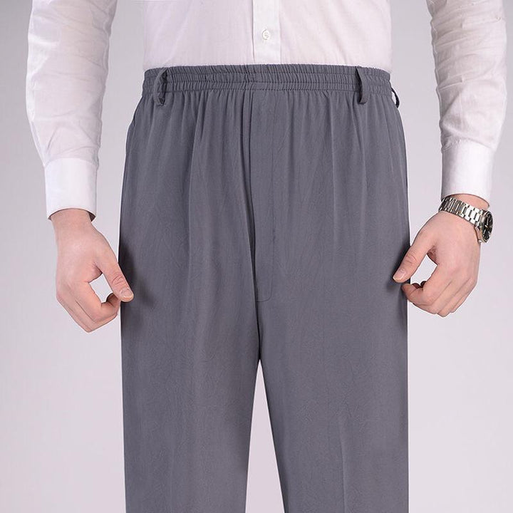 Men High Waist Deep Crotch Loose Tight Casual Silk Pants - Super Amazing Store