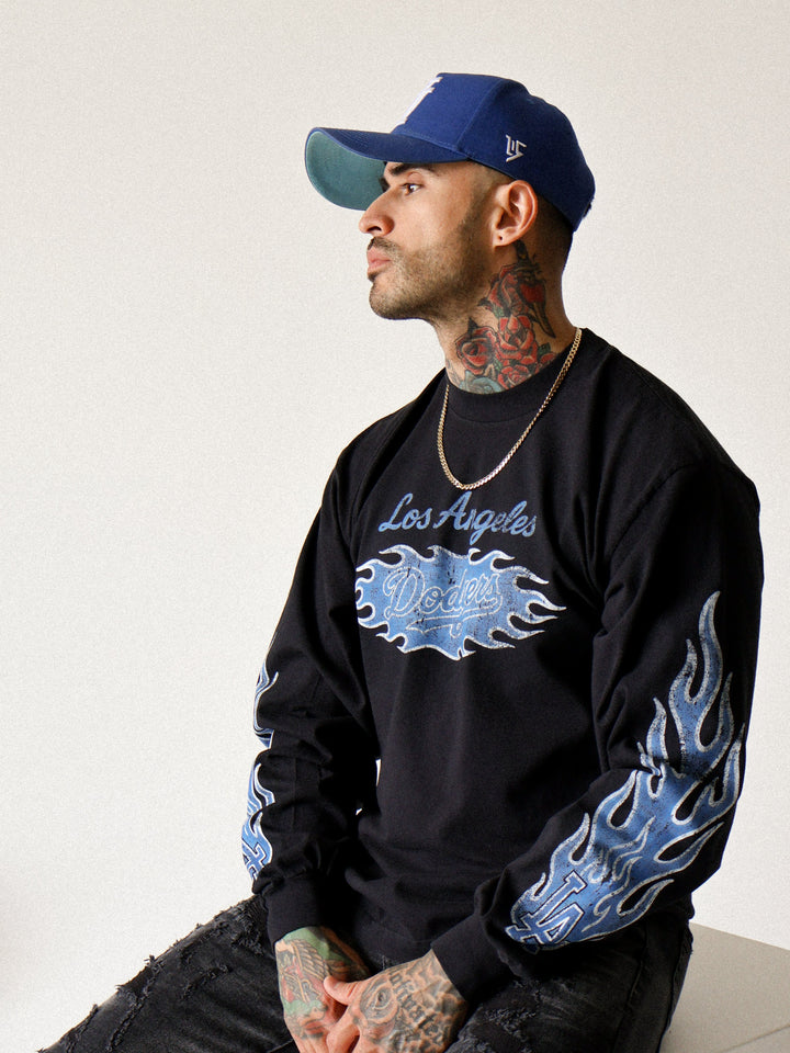 Black - Blue Flame Long Sleeve ABLISS
