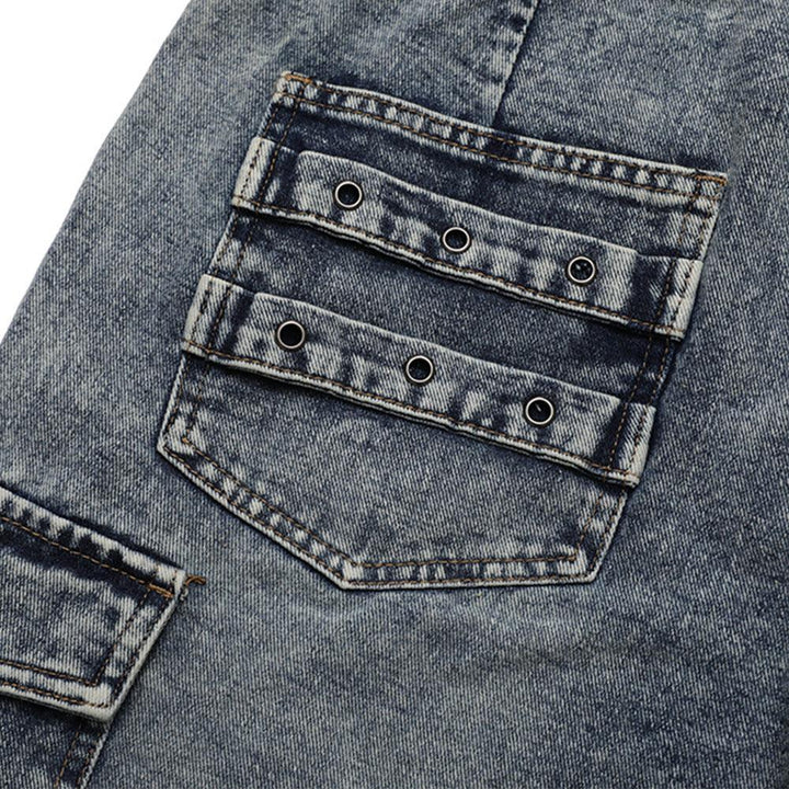 Heavy Duty Patchwork Denim Shorts For Men - Super Amazing Store