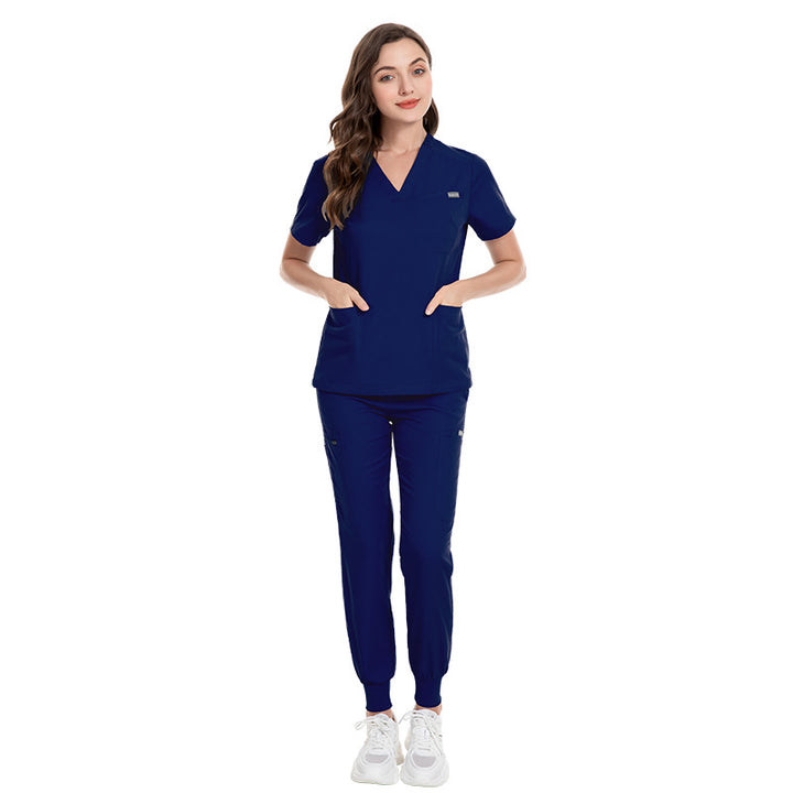 Hospital Surgical Suit V-neck Elastic Brush Dress - Super Amazing Store