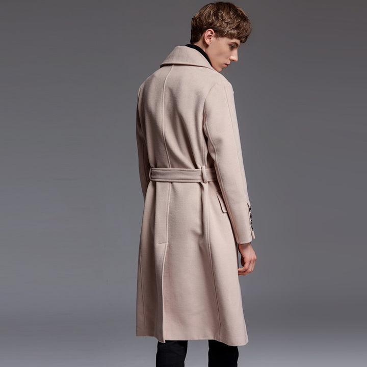 Extra Long Sweater Coat with Belt for Men Q2