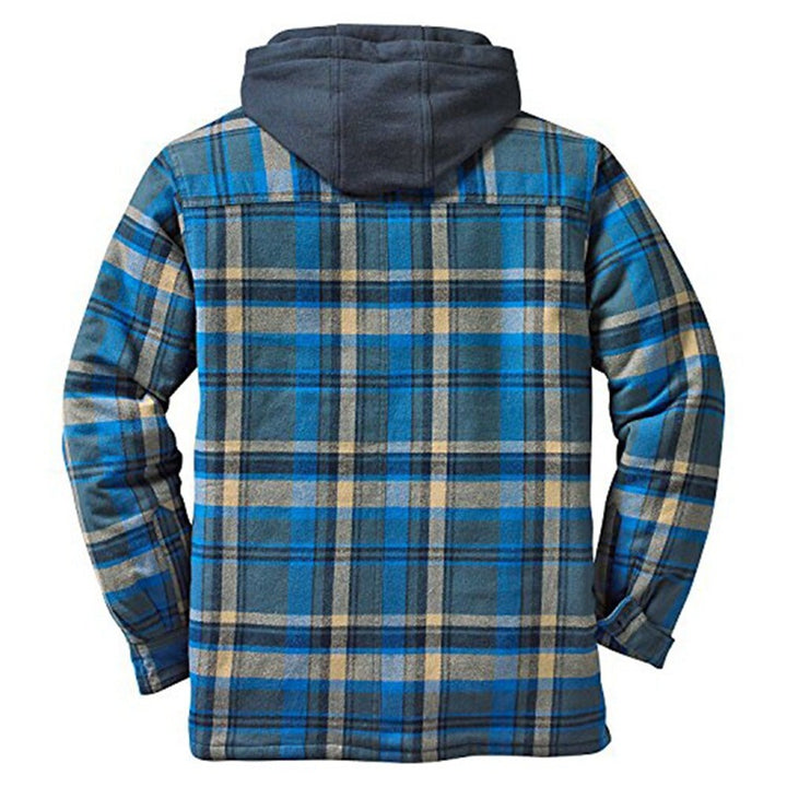 Thickened Cotton Padded Plaid Long Sleeve Loose Hooded Jacket - Super Amazing Store