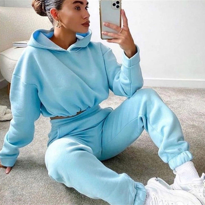 Jogging Suits For Women 2 Piece Sweatsuits Tracksuits Sexy Long Sleeve HoodieCasual Fitness Sportswear - Super Amazing Store