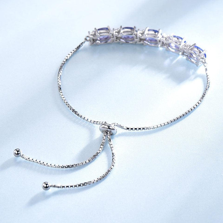 Bracelets For Women Gemstone Blue Topaz Adjustable Chain Link Bracelet Christmas Jewelry - Super Amazing Store