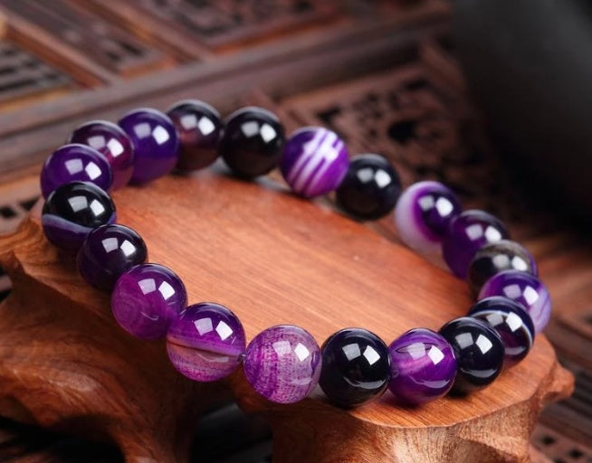 Bracelet En Pierre Naturelle Violet Pour Femme Q2