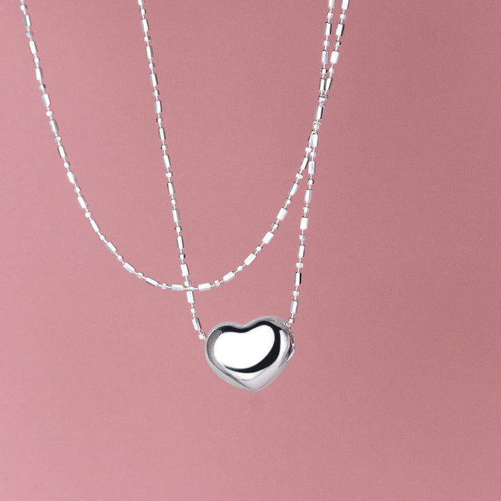 S925 Sterling Silver Simple Smooth Love Necklace - Super Amazing Store