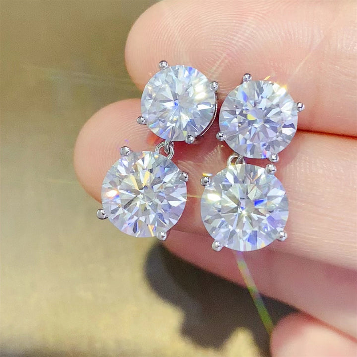 10 Carat Moissanite 925 Sterling Silver Earrings Trendsi