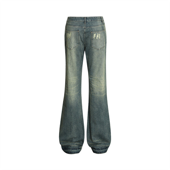 Men's Washed And Worn Denim Bell-bottom Jeans Super Amazing Store
