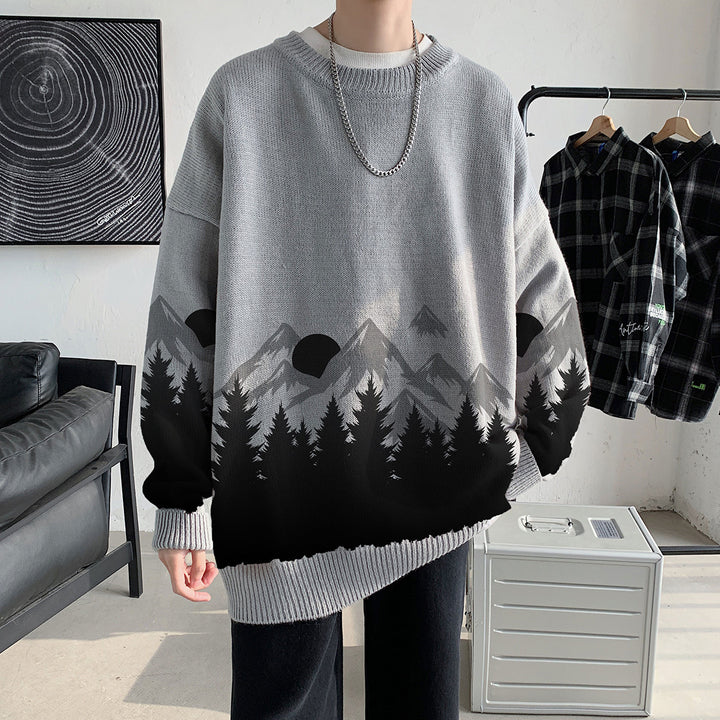 Sunset Sweater Men's Loose Casual Knit Sweater - Super Amazing Store