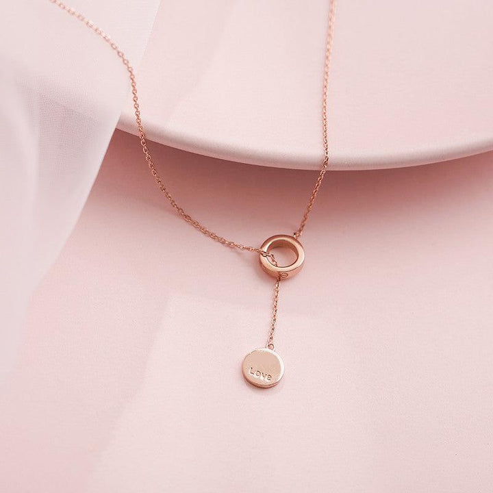 Circle Round Pendant Necklace Simple - Super Amazing Store