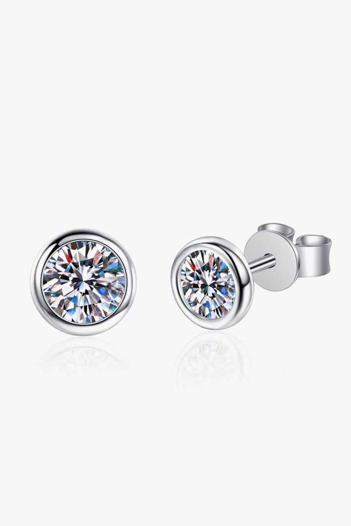 Moissanite Round-Shaped Stud Earrings Trendsi