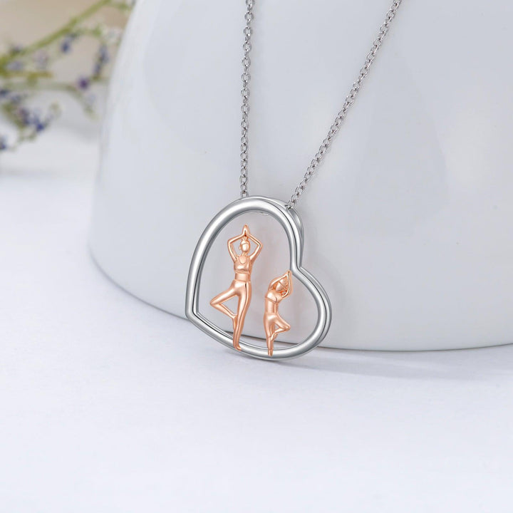 Mother Daughter Necklace 925 Sterling Silver Yoga Necklaces Mother's Day Jewelry Gifts for Women - Super Amazing Store