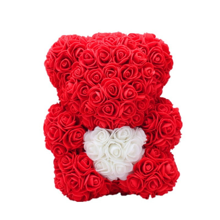 Rose Bear Eternal Flower Rose Teddy Bear PE Foam Bear 25cm