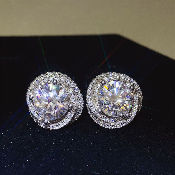 6 Carat Moissanite 925 Sterling Silver Earrings Trendsi