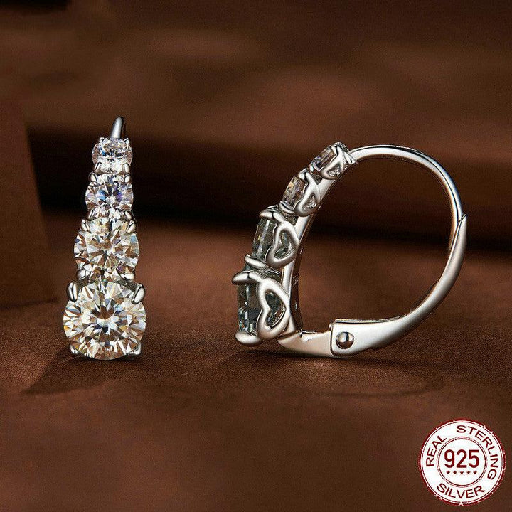 Personalized Elegant Style S925 Sterling Silver Moissanite Ear Ring - Super Amazing Store