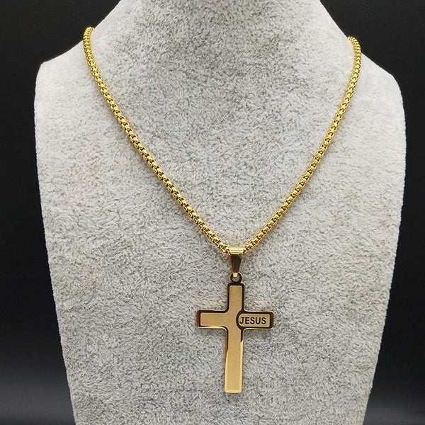 Popular Titanium Steel Cross Pendant Snake Bones Chain Necklace - Super Amazing Store