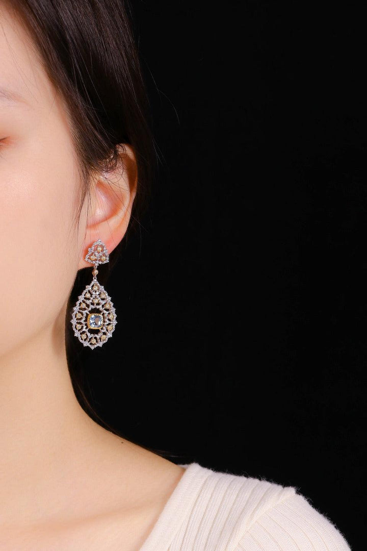 Luxury Custom 925 Silver Blue Luxury Earrings - Super Amazing Store