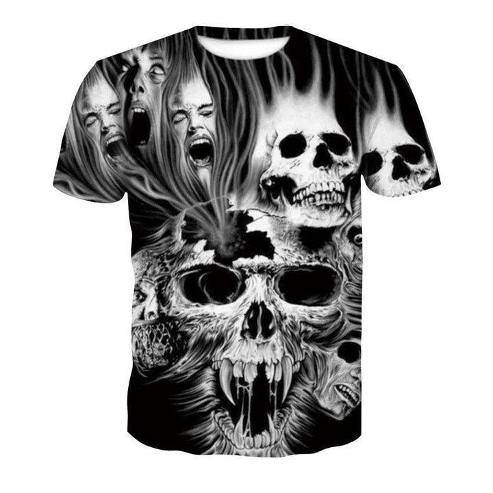 3D Digital Printing Short Sleeve Skull Fashion T-shirt - Super Amazing Store