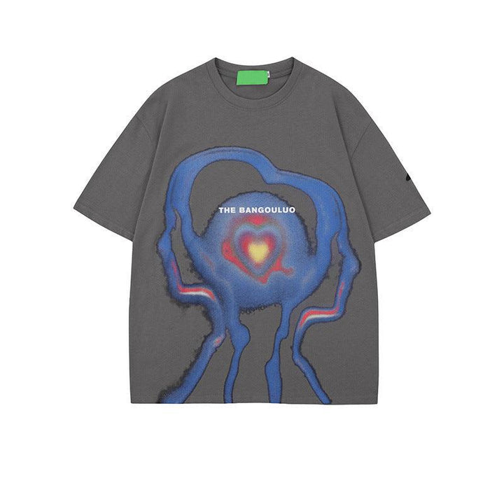 3D Dizzy Alien Print Pattern Short Sleeve T-shirt - Super Amazing Store